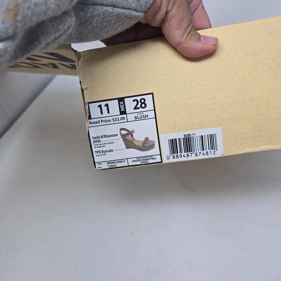 Madden NYC Womens Size 11 Braided Rhinestone Wedge Heel Strappy Sandals - Picture 3 of 16